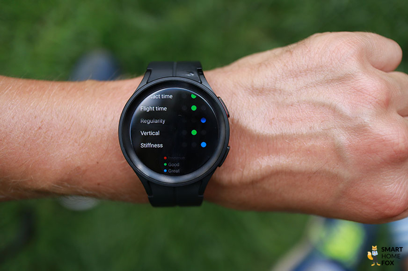 You can see the recorded running data on the Samsung Galaxy Watch 5.